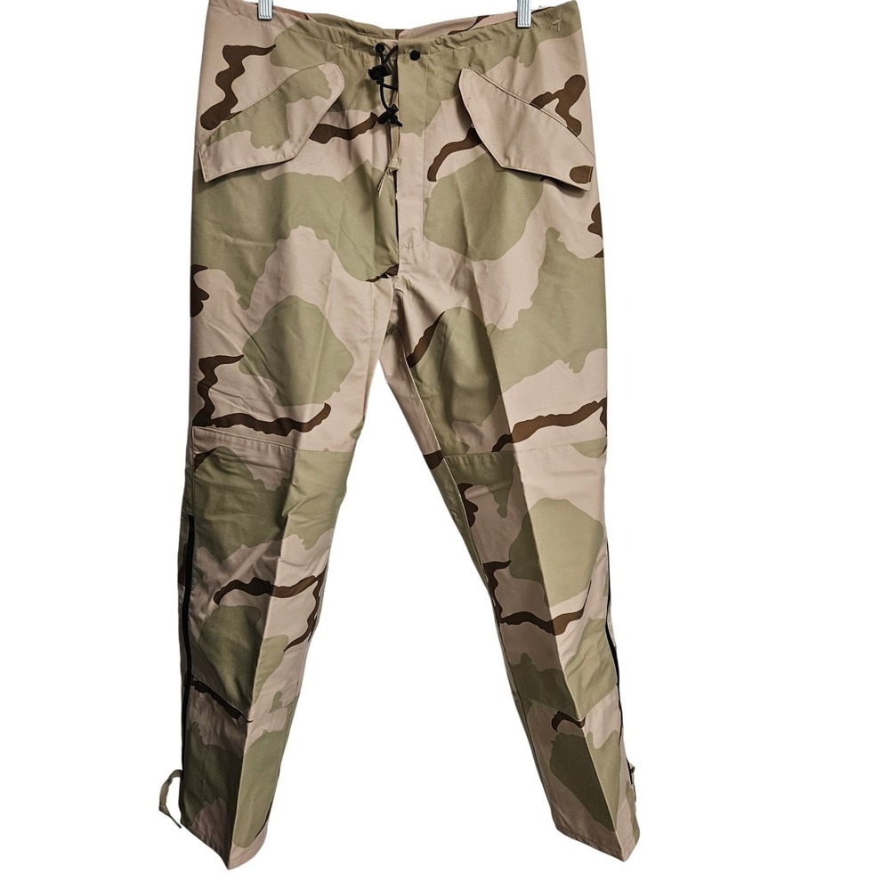 Gore-Tex Desert Camo Trousers Mens Medium Long Tan‎ Cold Weather Pants Gorpcore